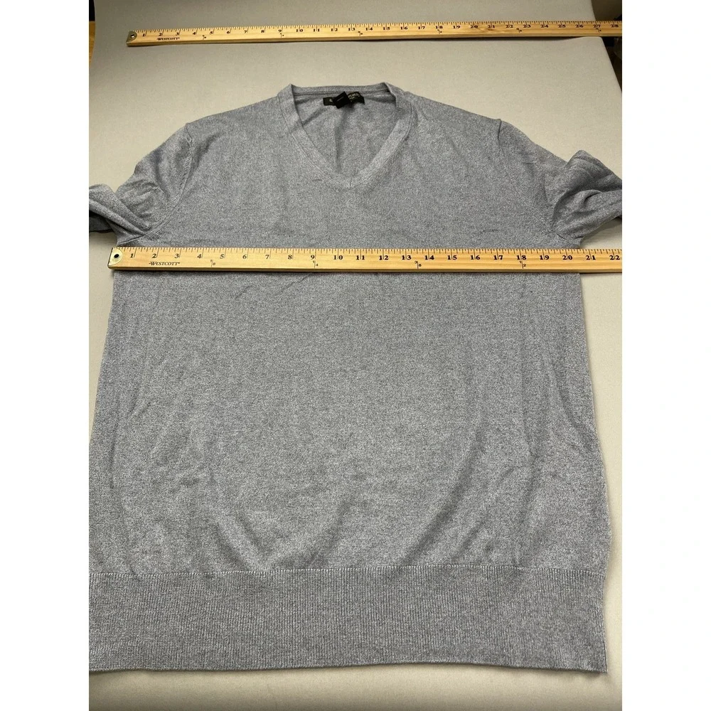 Banana‎ Republic Men's M Luxury Blend Silk Cotton Cashmere V-Neck Sweater blue